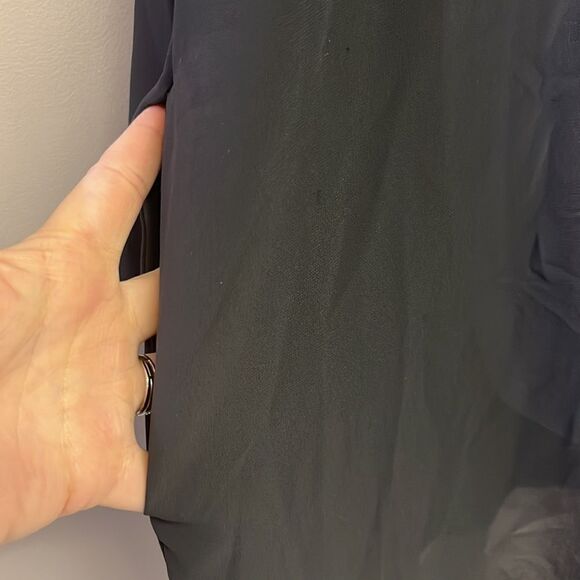 Victoria’s Secret Sheer Black/Gray Tie Close Long Sleeve Robe with Pockets- OSFM - Picture 11 of 16